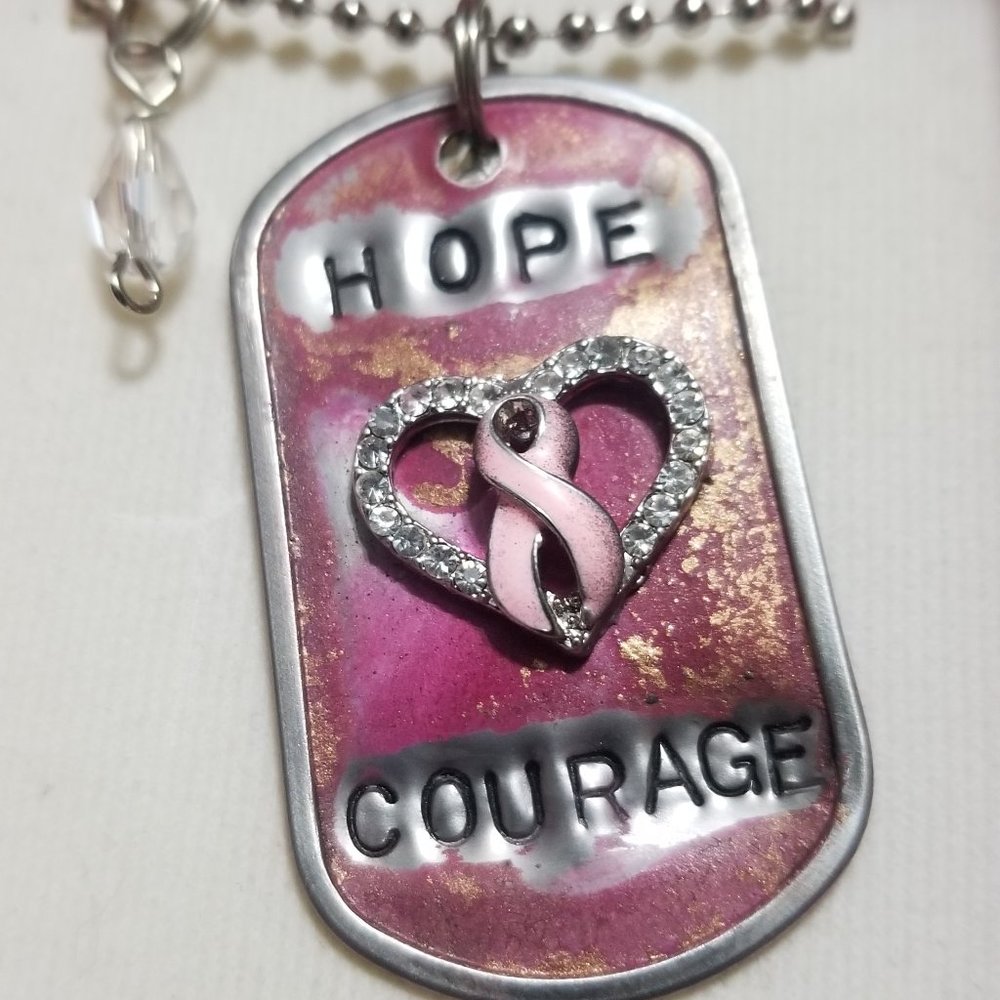 Hope/Courage Breast Cancer Necklace